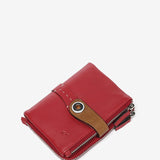 Small wallet in red two-tone leather