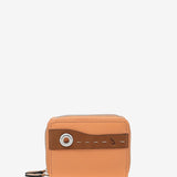 Small wallet in two-tone orange leather