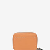 Small wallet in two-tone orange leather