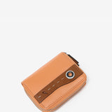 Small wallet in two-tone orange leather