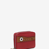 Small wallet in red two-tone leather