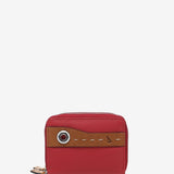 Small wallet in red two-tone leather