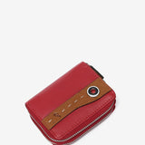 Small wallet in red two-tone leather