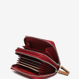 Small wallet in red two-tone leather