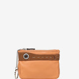 Orange two-tone leather wallet