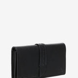 Mini black leather crossbody bag