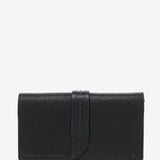 Mini black leather crossbody bag