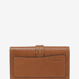 Mini crossbody bag in cognac leather