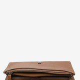 Mini crossbody bag in cognac leather