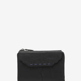 Medium black leather flap wallet