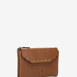 Medium flap wallet in cognac leather