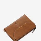 Medium flap wallet in cognac leather