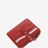 Red leather card holder