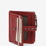 Red leather card holder