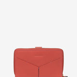 Medium wallet in coral leather