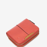 Small wallet in coral leather