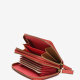 Small wallet in coral leather