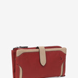 Large red leather wallet