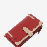 Large red leather wallet