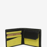 Men's leather wallet with RFID protection in black