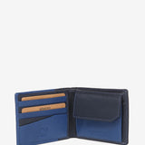 Men's leather wallet with RFID protection in blue