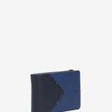 Small leather men's wallet with RFID protection in blue