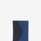 Men's leather wallet with RFID protection in blue