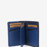 Men's leather wallet with RFID protection in blue