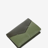 Men's leather wallet with RFID protection in green