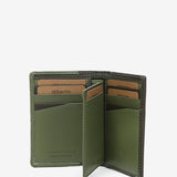 Men's leather wallet with RFID protection in green