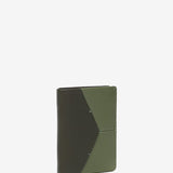 Small leather men's wallet with RFID protection in green