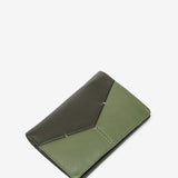 Small leather men's wallet with RFID protection in green