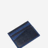 Men's leather card holder in blue