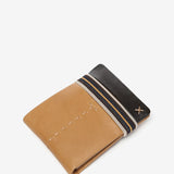 Men's leather wallet with RFID protection in camel