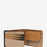 Men's leather wallet with RFID protection in camel