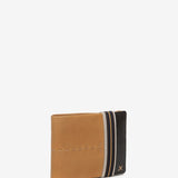 Men's leather wallet with RFID protection in camel