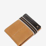 Men's leather wallet with RFID protection in camel