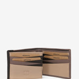 Men's leather wallet with RFID protection in taupe