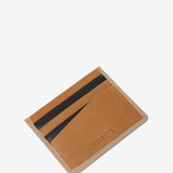 Men's leather card holder in camel