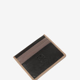 Men's leather card holder in taupe