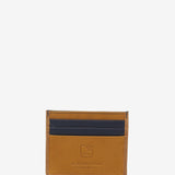 Men's leather card holder in blue