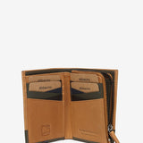 Men's leather wallet with RFID protection in camel