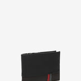 Small leather men's wallet with RFID protection in black