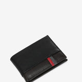 Small leather men's wallet with RFID protection in black