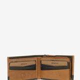 Small leather men's wallet with RFID protection in camel