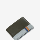 Small leather wallet for men with RFID protection in green