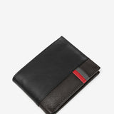 Men's leather wallet with RFID protection in black