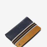 Men's leather wallet with RFID protection in blue