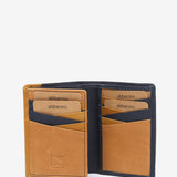 Men's leather wallet with RFID protection in blue