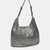 Bolso de fiesta hobo de mujer de malla metálica en plata
